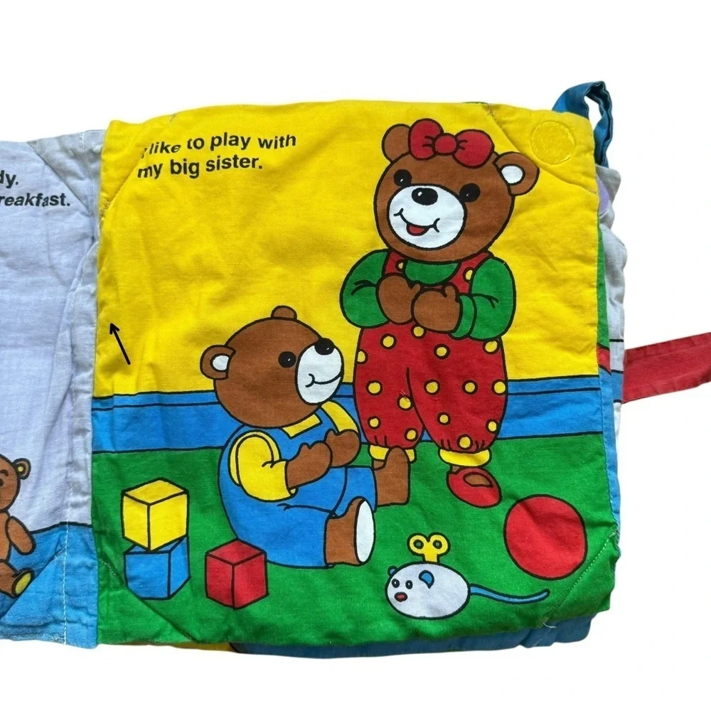 4/$25 Vintage Baby’s First Book Club Teddy’s Day Washable Fabric Colorful Plush
